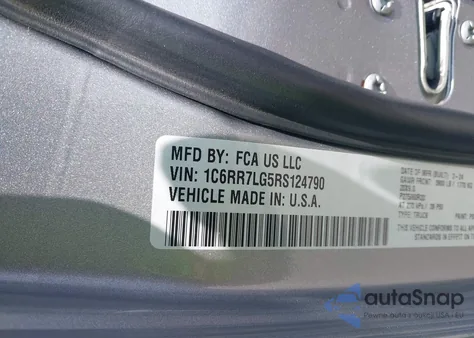 2024 Ram 1500 Classic Warlock 4X4 5'7 Box from USA, damaged, VIN 1C6RR7LG5RS124790